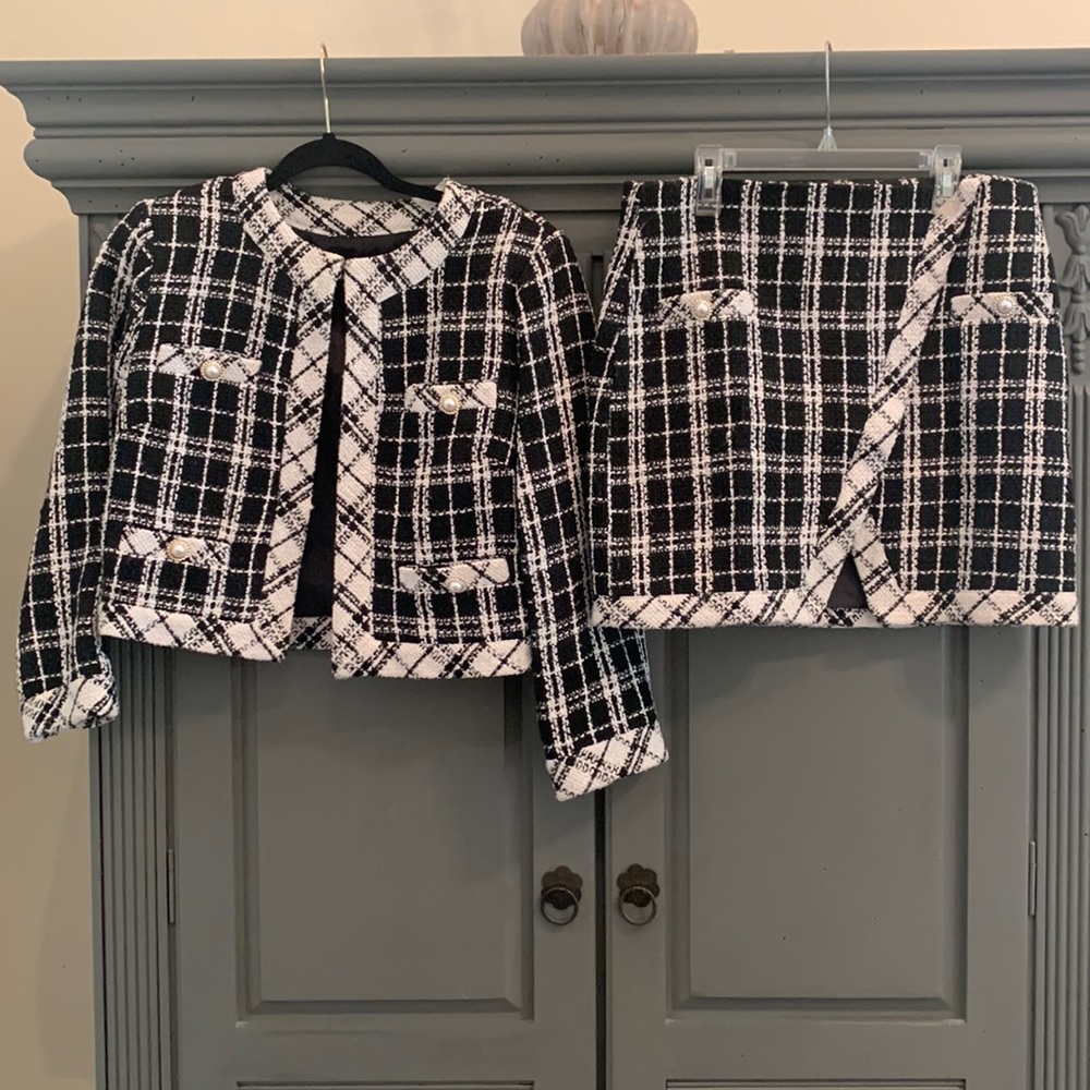 Matching tweed  jacket and skirt